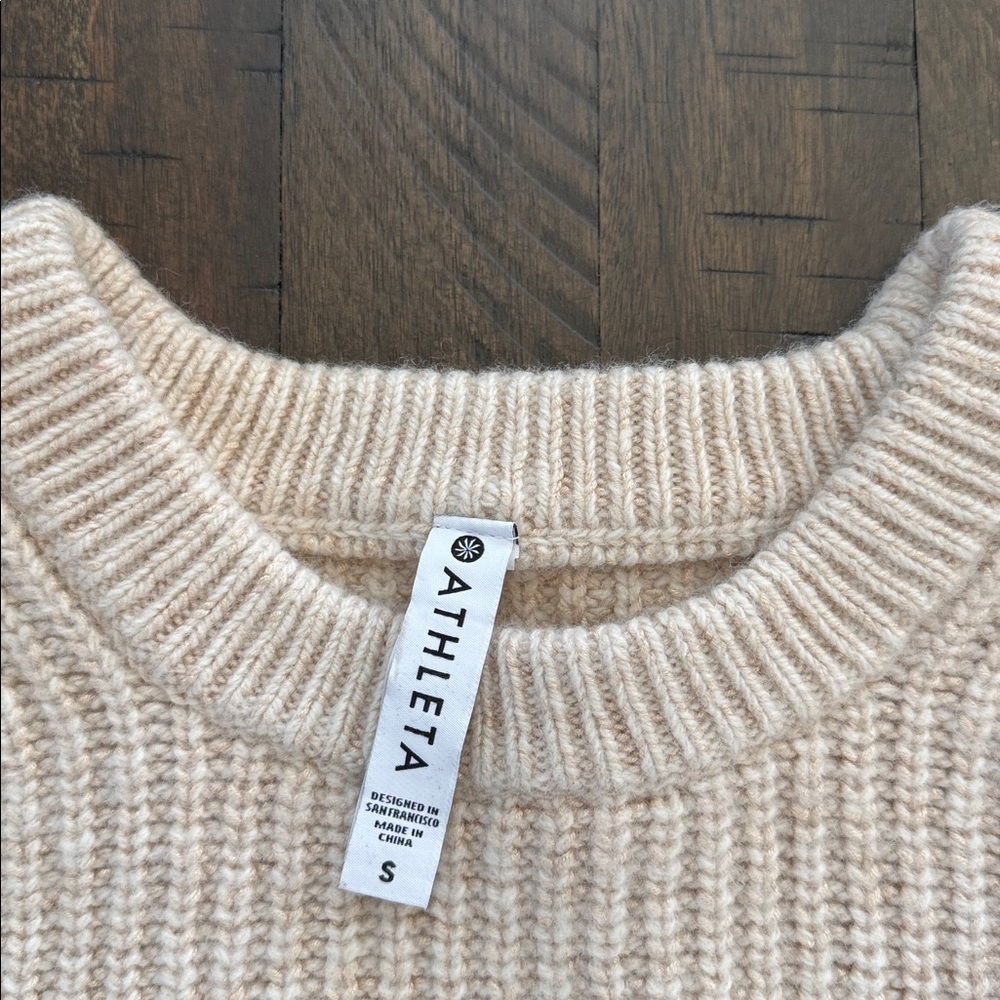 Athleta Beige/Oatmeal color Ribbed Knit Sweater - Picture 2 of 10